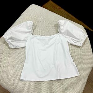 H&M White Puff Sleeve Blouse